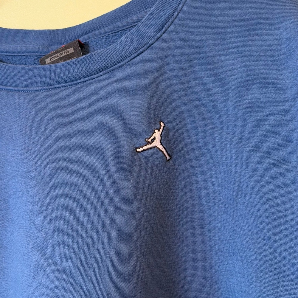 Jordan Sweatshirt Mens 3X Blue Jumpman Loose Fit Crewneck Pullover Sporty - Picture 3 of 7